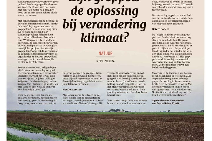 Zijn greppels de oplossing bij verandering klimaat?